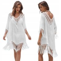 TUNIKA NARZUTKA PLAŻOWA NA PLAŻĘ PAREO ZWIEWNE KIMONO SUKIENKA BIAŁA BOHO
