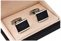 ELEGANCKIE SPINKI + PUDEŁKO Spinka do Mankietów Koszul Męskie Stal GREG c04