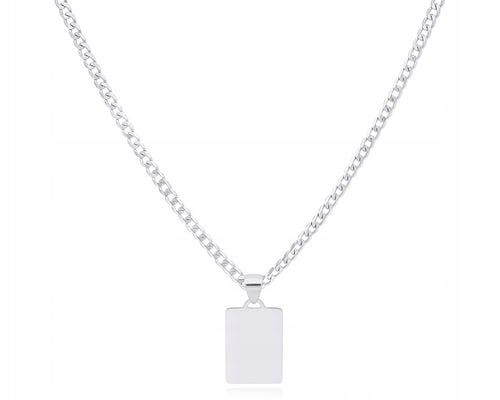 Zawieszka Srebrna Męska Blaszka Gładka z Grawerem Nieśmiertelnik pr.925 na Arena.pl