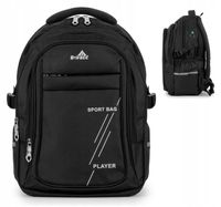 Plecak TORNISTER szkolny młodzieżowy DUŻY czarny 24L Klasy 1-8 Odblaski