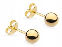 ZŁOTE KOLCZYKI pr. 585 KULKI 5mm SZTYFT 14k