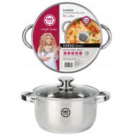 2 x GARNEK ZE STALI NIERDZEWNEJ TRADYCYJNY 28CM Z POKRYWKĄ 7,3L NA INDUKCJĘ