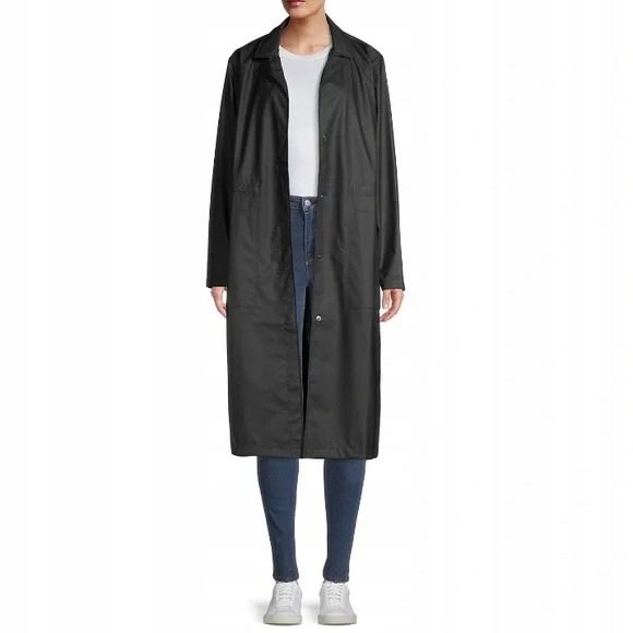 Rains String Trench Overcoat Black zdjęcie 4