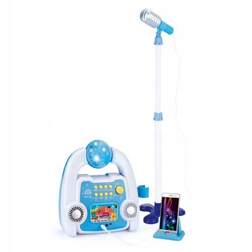 ZESTAW DO KARAOKE MIKROFON DLA DZIECI WZMACNIACZ STATYW EFEKTY NAGRYWANIE na Arena.pl