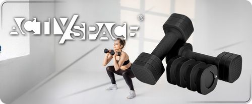 HANTELKI HANTLE CIĘŻARKI REWGULOWANE 4w1 ZESTAW DO ĆWICZEŃ FITNESS 2x2,27kg na Arena.pl