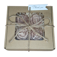 Box Świece Sojowe Prezent Zestaw 4 Róże Dzień Babci Dziadka Walentynki