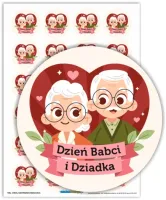 Naklejki Dzień Babci i Dziadka (40mm,24 szt.)