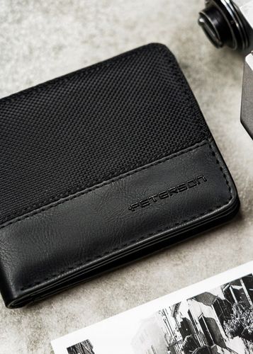 Portfel Peterson męski mały na suwak slim z ochroną kart RFID kompaktowy na Arena.pl