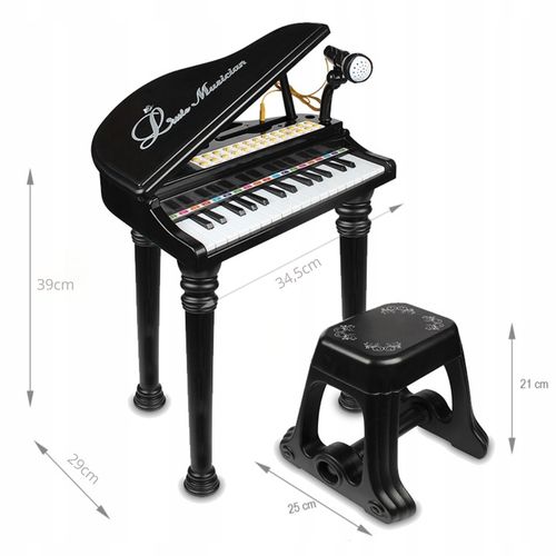PIANINKO DLA DZIECI EDUKACYJNE ORGANKI NAUKA GRY MIKROFON PIANINO + TABORET na Arena.pl
