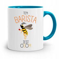 Dla Baristy Baristki Kawiarki Kubek Błękitny Z Nadrukiem Ze Zdjęciem