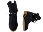 Czarne  buty damskie  zamszowe botki na klocku 37