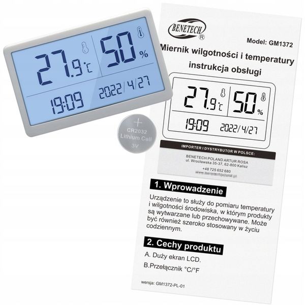 TERMOHIGROMETR WILGOTNOŚCIOMIERZ HIGROMETR TERMOMETR WILGOTNOŚĆ TEMPERATURA zdjęcie 7