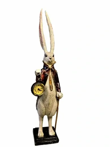 FIGURKA FIGURA - ZAJĄC KRÓLIK Z ZEGAREM model I zdjęcie 1