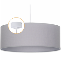Lampa wisząca sufitowa ABAŻUR 50 cm Oprawa 1 x E27 SZARA VLORA biały OPLOT