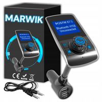 TRANSMITER BLUETOOTH FM SAMOCHODOWY ZESTAW GŁOŚNOMÓWIĄCY NA AUX 2x USB HY68