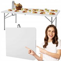 STÓŁ OGRODOWY SKŁADANY CATERINGOWY BANKIETOWY ROZKŁADANY BIAŁY 200x90cm