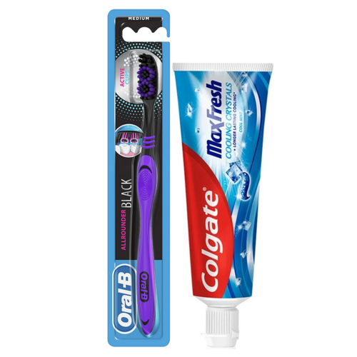 Oral-B Allrounder Black Szczoteczka do zębów + Pasta do zębów Colgate 75 ml na Arena.pl
