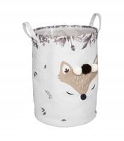 Dziecięcy Kosz na zabawki Lis Fox z pomponami 35 cm worek organizer duży