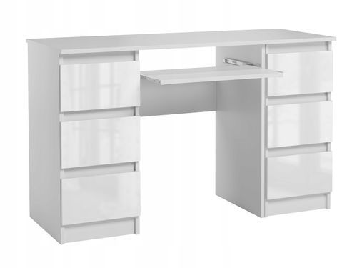 Biurko Komputerowe Młodzieżowe Dla Dziecka Szuflady Białe Połysk na Arena.pl