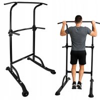 REGULOWANE PORĘCZE DO ĆWICZEŃ DIPÓW STACJONARNY DRĄŻEK DO PODCIĄGANIA