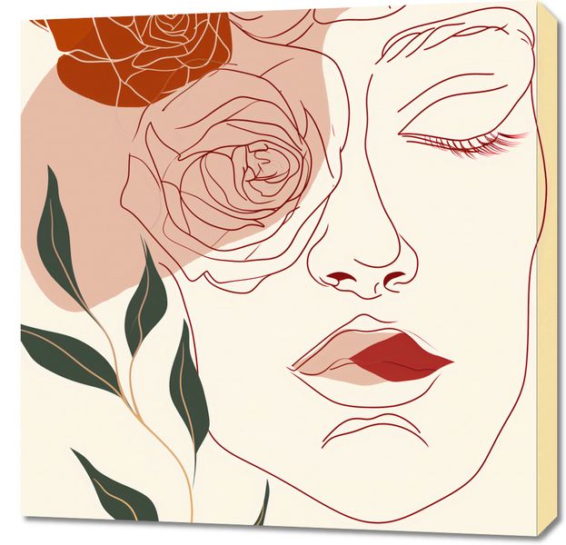 Obraz 70x70cm Beż i Twarz zdjęcie 1