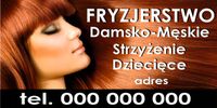 BANER OCZKOWANY REKLAMA 100x50 cm różne wzory FRYZJERSTWO DAMSKIE MĘSKIE