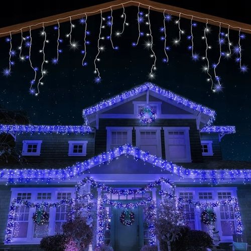 SOPLE 500 LED KURTYNA LAMPKI ZEWNĘTRZNE IP44 FLASH Niebieskie 23M na Arena.pl