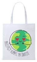Dla Przyjaciela Na Prezent Torba Eco Biała Shopper Z Nadrukiem Ze Zdjęciem