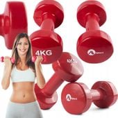 ZESTAW HANTLI 2x4kg FITNESS PILATES MAŁE CIĘŻARKI HANTLE ŻELIWNE DO