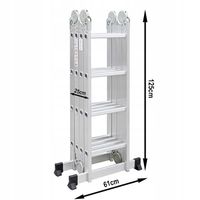 DRABINA aluminiowa składana przegubowa wielofunkcyjna 4x4 DWS44 16 stopni