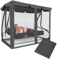 Moskitiera na huśtawkę ogrodową, wys. 165 cm osłona przeciw owadom, szara