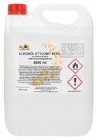 ALKOHOL ETYLOWY 99,9% ETANOL SPIRYTUS ODWODNIONY CAŁKOWICIE SKAŻONY 5L