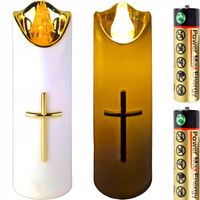 DUŻA ŚWIECA LED NA BATERIE WKŁAD DO ZNICZY 17cm DO ZNICZA ZNICZ WKŁADY