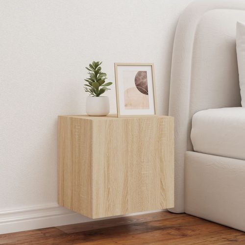 Ścienna szafka TV z LED, dąb sonoma, 40,5x35x40 cm na Arena.pl