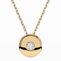 naszyjnik z żółtego srebra 925 z diamentem (brylantem) 0,04 ct lab