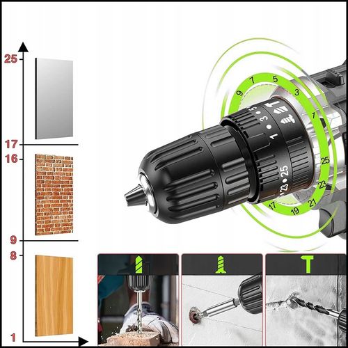 UDAROWA WIERTARKO WKRĘTARKA AKUMULATOROWA BITY NASADKI WALIZKA ZESTAW na Arena.pl