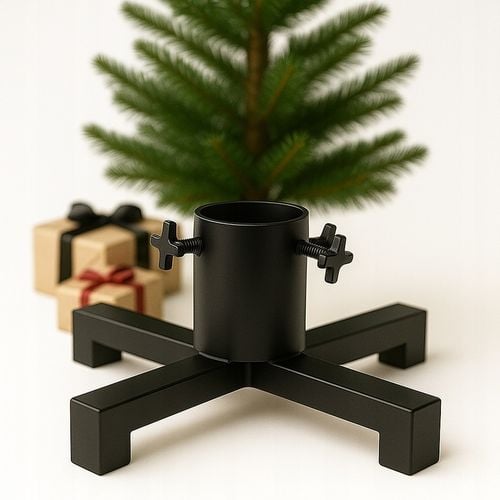STOJAK POD CHOINKĘ LOFT 40x40 cm METALOWY CZARNY STOJAK Z KUBKIEM NA WODE na Arena.pl
