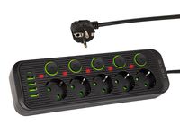 Przedłużacz sieciowy PS-550S 5-Gniazd 4xUSB 1xUSB-C 5m czarny 3x1mm