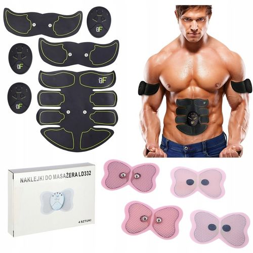 Elektrostymulator Stymulator Mięśni Brzucha + Żelowe Nakładki Motylki 4 szt na Arena.pl