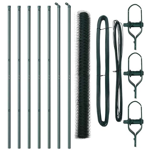 Ogrodzenie z słupkami Zielony 1.6 x 10 m Stal pokryta PCV na Arena.pl