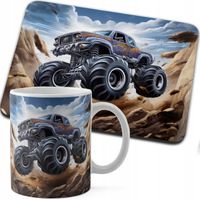 ZESTAW KUBEK + PODKŁADKA DRUK - AUTO MONSTER TRUCK