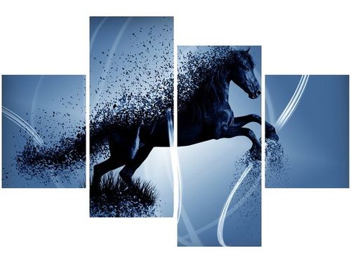 140CM 70 OBRAZ NIEBIESKI KOŃ GMENTARYZACJA JAKUB BANAŚ ŚCIENNY na Arena.pl