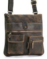 skórzana torba męska listonoszka wild tiger - brązowa