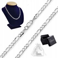 Łańcuszek Damski Splot FIGARO Srebro pr. 925 na Prezent | 55 cm x 3 mm