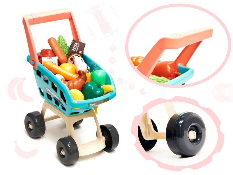 Supermarket sklep kasa fiskalna + wózek miętowy zdjęcie 7