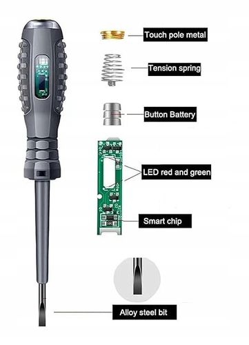 ŚRUBOKRĘT PROBÓWKA PRÓBNI NEONÓWKA TESTER PRĄDU NAPIĘCIA 12-240V diody na Arena.pl