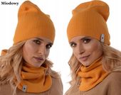Komplet damski ZESTAW CZAPKA KOMIN a'la maska beania tuba szalik KOLORY B5