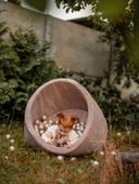 Suchy Basen z Piłkami 90x30 dla Dzieci Jasny Różowy Sztruks 200piłek MISIOO