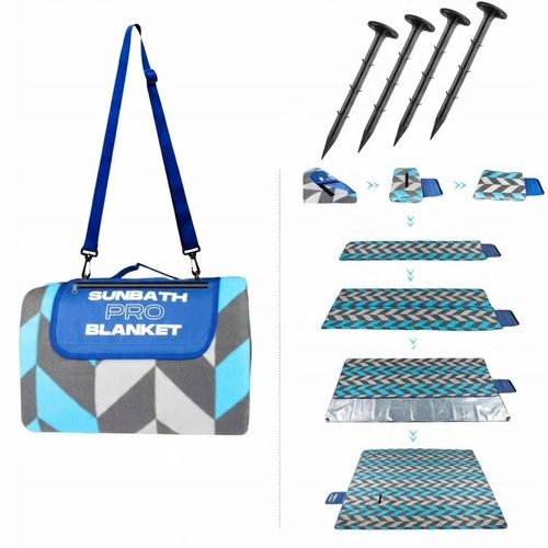 KOC piknikowy SUN PRO 200x200cm IZOLACJA PLAŻOWY z uchwytem PASEK ŚLEDZIE na Arena.pl