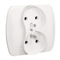 akord gniazdo 2-krotne z/u białe - e131aa-kn049